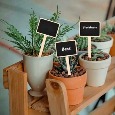 20个迷你黑板标牌，木质黑板展示标签，适用于家居装饰，也适用于婚礼、烘焙、酒店、派对、甜点、母亲节、毕业典礼等场合。