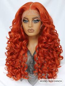 Tóc giả Latisha 13*6 HD Synthetic Lace Front Wigs kiểu xoăn, đã tỉa sẵn, có mái, dành cho nữ, điểm nhấn là tóc con, dài 24 inch. - Nhiều màu - Xem 16
