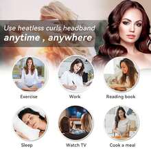 6件/5件/4件装 Mcbki 睡眠美发造型工具套装，无需加热的卷发棒+睡眠帽+Z字梳，丝质睡眠帽，弹性睡眠帽，女士护发，长发造型工具，DIY 懒人卷发，打造自然波浪和蓬松卷发，适合过夜使用，旅行必备，奢华护发礼品 - 彩色 - 查看 12