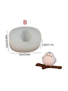 Khuôn silicon hình chim sẻ 3D dễ thương, khuôn làm nến thơm DIY, khuôn trang trí cửa gió điều hòa ô tô, khuôn chim Jiu nhỏ mũm mĩm, khuôn đúc xà phòng, xi măng, khuôn thủ công mỹ nghệ. - khuôn silicone trắng - Xem 10