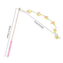 可爱花朵逗猫棒，木柄耐咬铃铛，猫咪自娱自乐玩具，幼猫互动工具，宠物用品，优雅仙女棒，猫咪最爱的互动玩具 - 查看 5