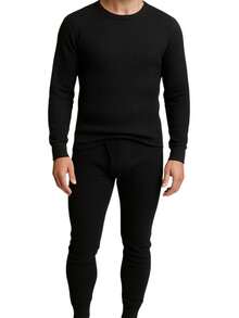Men's 3 Pack Full Thermal Sets Ultra Soft 6 Piece Cotton Top And Bottom Set - WHT/BLK/GRY - View 4