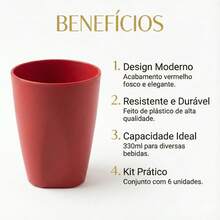 Set Of 30 Colorful Plastic Cups 330ml For Schools, Daycare Centers, And Parties - Red - View 3