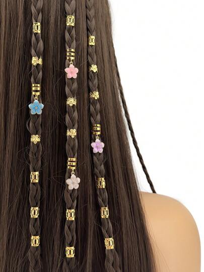 25pcs Alloy Daisy Flower Hair Clips, Y2K Punk Hip Hop Decor Hair Accessories, Gift For Party And Daily Use Hair Ties And Clips