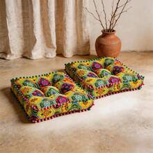 2 件装波西米亚风加厚落地垫，复古摩洛哥榻榻米风格，多功能软垫，适用于客厅、卧室、飘窗等场所，节日礼物/椅垫/座椅垫/办公椅垫 - 方42x42cm - 查看 12