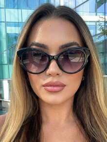 Women's Cat Eye  Retro  Protection Fashion 2025 Stylish Durable - 黑色 - 查看 2