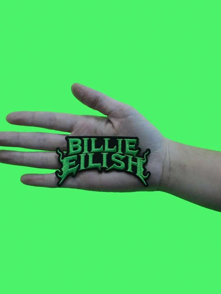 1件装绿色火焰标志贴片，流行歌手刺绣熨烫贴片 - 彩色 - 查看 4