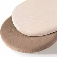 2件套婴儿床单，男女宝宝通用，柔软透气，适用于椭圆形摇篮、摩西篮、长方形床垫。 - 彩色 - 查看 16