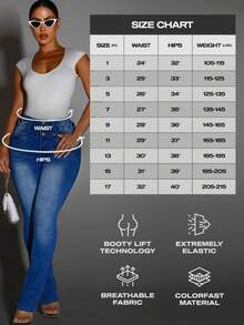 MX JEANS Butt Lifting Dark Acid Blue Skinny Jeans W Rhinestone Pockets - 彩色 - 查看 9