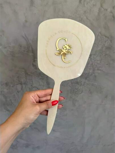 ESPELHO de mao de VIDRO *COM SUPORTE* personalizado GLOW acrilico  para consultorio estudio clínica design