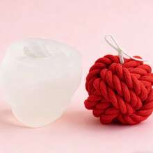 Yarn Ball Shaped Silicone Candle/Soap Mold, DIY Handmade Wax Melts, Reusable High Temperature Resistant Decor Mold - A-White - View 3