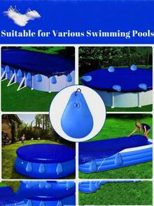 2个装新款夏季游泳池遮阳挂袋，游泳池墙面挂袋，水滴形遮阳挂袋，加厚型挂袋，防止树叶和垃圾进入，夏季游泳池挂袋 - 泳池罩掛袋 - 查看 3