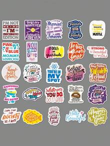 50 pezzi Adesivi con citazioni motivazionali, adesivi ispiratori in inglese impermeabili per laptop, tablet, custodie per telefono, borracce, bagagli, forniture per scrapbooking, cancelleria, adesivi divertenti - Adesivi per graffiti - Visualizzare 5