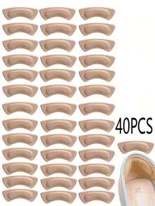 QKC 10片装柔软舒适防摩擦鞋跟贴，防滑鞋跟垫 - 米色 - 查看 5
