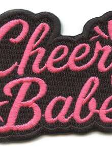 1件啦啦队宝贝星星布贴 运动队精神刺绣熨烫贴 - 彩色 - 查看 5