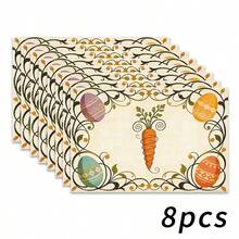 Bộ 4 tấm lót bàn chủ đề Lễ Phục Sinh, họa tiết thỏ đáng yêu với trứng Phục Sinh và hoa lá, thích hợp cho tiệc tùng, trang trí ngày lễ và lễ Phục Sinh. Kích thước: 30x45cm, phù hợp cho trang trí nhà cửa theo mùa, trang trí bàn ăn ngày lễ, trang trí theo phong cách nhà nông thôn, có thể giặt được. Một lựa chọn quà tặng lý tưởng. - Nhiều màu - Xem 20