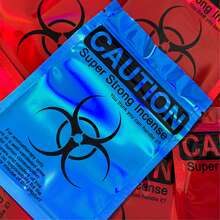 10/20/50/100个装全息可重复密封铝箔袋，防异味拉链包装袋，带图案印刷，适用于小件物品 - 紅色 - 查看 11