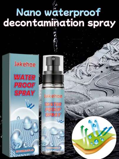  JAKEHOE Spray de limpieza impermeable y antinieve de 100ml, adecuado para chaquetas, zapatos, mochilas, sombreros, etc. Forma una capa protectora en las telas para evitar manchas y penetración del agua, prolongando la vida útil de la ropa y los zapatos. Limpiador de zapatos, limpiador de zapatillas, desodorante, spray nano, spray protector de color, quitamanchas, esencial de viaje, actividades al aire libre, transporte en días lluviosos