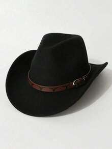 1pc. A Men's Polyester Western Cowboy Hat, Suitable For Both Men And Women With A Retro Style, Featuring A Bull Print Decoration. It Is Suitable For Daily Casual Wear, Western Cowboy Parties, And Bar Cowboy Outfits (Sizes Are Suitable For All Head Shapes),Summer,Beach,Holiday - Printed Cow Hat - View 9