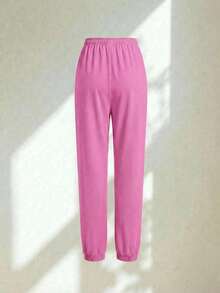 Conjunto uniforme médico quirúrgico set 2 piezas dama mujer manga corta cuello v pantalón jogger resorte cordón cómodo - Rosa - Ver 8