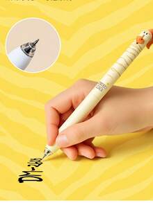 4pcs/Set Pony Style Neutral Pens, 0.5mm Quick-Drying Black Ink, Creative Animal Design Writing Pens, Office Supplies - Sets - View 4