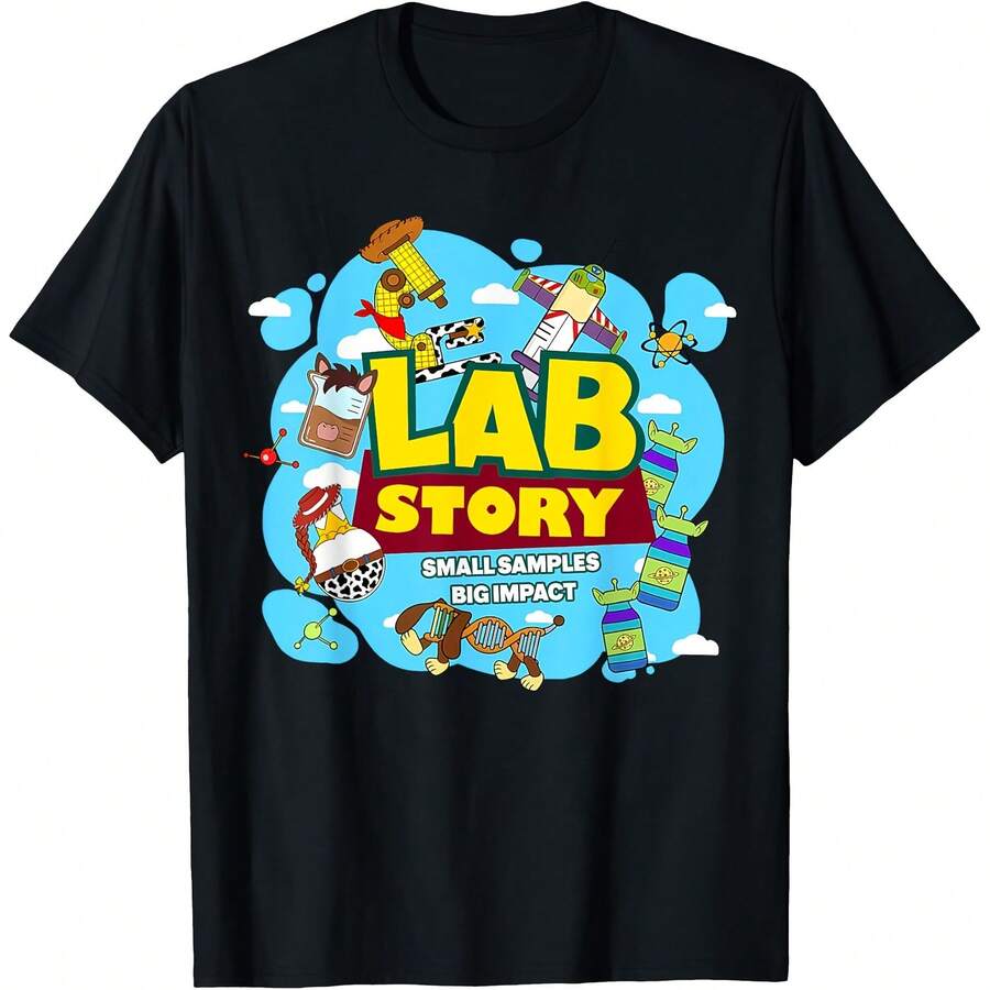 Lab Story Lab Week 2026 Medical Laboratory Technician Team T-Shirt - 黑色 - 查看 1