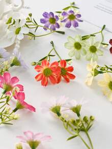 5支仿真雏菊、假樱花、仿真植物，适用于家居、餐厅、客厅、户外花园装饰、插花、摄影道具，适合春秋季节，可用于花瓶、花墙、花环、新娘捧花、婚礼装饰、DIY花环材料、生日派对装饰、家居装饰配件、情人节等场合。 - 彩色 - 查看 4