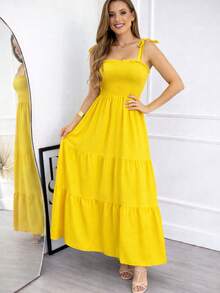 Floral Maxi Dress – Elegance And Comfort - Amarillo - Ver 3