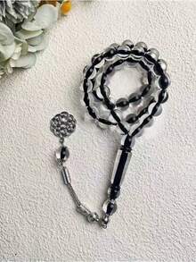 1 pièce Bracelet de chapelet unisexe à 33/45 perles, convient aux couples, décoration décontractée, grains de prière musulmans, couleur unie, élégant - Multicolore - Voir 13