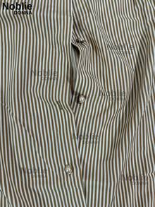 Women's Short Sleeve Striped Dress Shirt Elegant Blouse With Buttons On The Front Office - 米色條紋 - 查看 3