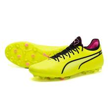 Puma KING ULTIMATE MG 足球鞋，户外 MG 钉训练及比赛鞋，107252-03 - 檸檬黃-黑色-迷幻粉 - 查看 1