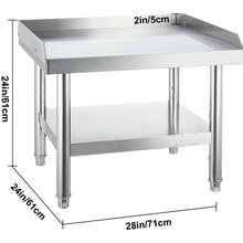 Stainless Steel Equipment Grill Stand 24 X 24 X 24 Inches 24 X 28 X 24 Inches 36 X 30 X 24 Inches 48 X 30 X 24 Inches 60x30x24 Inches Stainless Table, Grill Stand Table With Adjustable Storage Undershelf, Equipment Stand Grill Table For Hotel, Home, Restaurant Kitchen - 24 x 28 x 24 inch - Xem 10