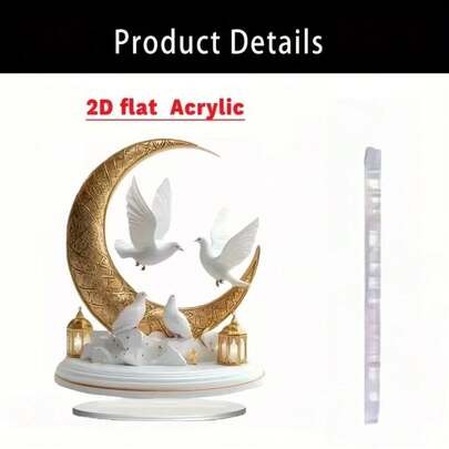 2026 Cross-Border 2D Acrylic Heart-Shaped Rose Wreath Decoration, Wedding Gift Ornament