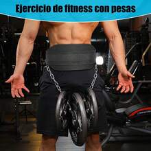 Cinturón de Fitness con Cadena para Levantamiento de Pesas, Cinturón de Levantamiento de Pesas con Cadena, Cinturón de Ejercicio de Fitness, Cinturon para Levantamiento de Pesas - 1 - Ver 5