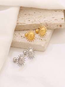 1 par de pendientes de tuerca de acero inoxidable con diseño de mini sol para mujer, joyería impermeable para perforación de cartílago y trago de la oreja - pendientes - Ver 5