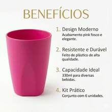 Set Of 30 Colorful Plastic Cups 330ml For Schools, Daycare Centers, And Parties - Rose - View 3