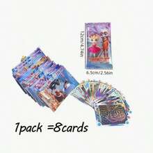 脑虫卡通收藏卡牌，金箔稀有卡牌套装，意大利益智游戏，神话山海收藏卡牌游戏，策略卡牌游戏套装，1包8张全息基础卡牌，动漫风格战斗系列收藏卡牌，礼物，派对礼品袋填充物，情人节，新年，游戏礼物，游戏配件 - 彩色 - 查看 2