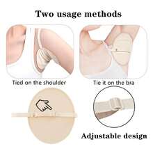 Women's Sweat Pads, Breathable Honeycomb Design Underarm Sweat Pads, Quick Dry Washable Invisible Sweat Absorbing Shoulder Pads, Clothing Odor Control, Quick Dry Comfortable, Non-Woven Fabric Odor Control Barrier - Skin-toned Quick-drying (mesh) - View 8