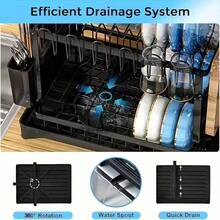 3-Layer Stainless Steel Dish Drying Rack Automatic Drainage Organziers Storage With Bowl/Bowls,Cup,Spoon,Chopsticks,Plate,For Kitchen Essentials|Kitchen|Home Décor|Kitchen Deccor,Escurridor De Platos Para Fregadero,Home Accesssories,Apartment Essentials,Party Supplies,Shoe Rack,Home Organaizer,Closet Organzation,Mothers Day Gift - 加厚款 - 查看 7