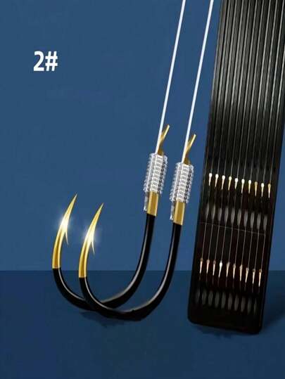 10 Sets/Board, 20pcs Freshwater Fishing Double Hooks, Suitable For 1-20 Lbs Fish