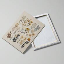 1/2件套带框/不带框波西米亚风植物花卉叶子帆布海报花市乡村风墙面艺术印刷品农舍装饰野花画，适用于厨房、客厅、卧室、现代家居装饰 - A - 查看 5