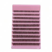 200pcs/10 Rows European And American Hot Melt 40D 50D False Eyelashes, Mixed C Curl And D Curl Thick Segmented Individual Cluster Lashes - DD - View 8