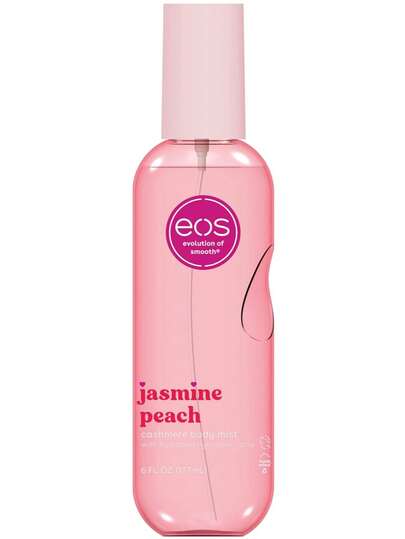  Eos Cashmere Body Mist, Jasmine Peach, Body Spray For Women, Hair Mist, Floral Perfume, Moisturizing, Hyaluronic Acid, Glycerin, Vegan, Cruelty-Free, 6 Fl Oz