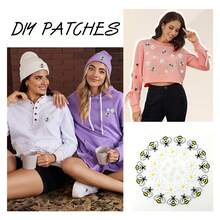 35pcs Daisy & Bee Embroidered Patches Set - Cute Iron On Flower Appliques For DIY Clothes, Denim Jacket, Backpack, Hat | Cute Spring Summer Appliques - Bee - View 2
