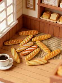 5 件逼真的面包和蛋糕复制模型玩具、装饰道具、面包店的随机款式 - 彩色 - 查看 2