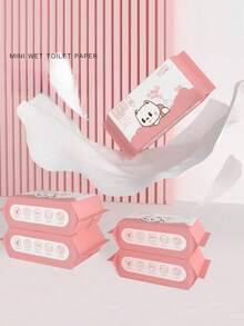 Dissolvable Wet Toilet Paper, Small Pack Portable Adult Feminine Private Part Cleaning Wet Wipes, Flushable - Multicolor - View 6