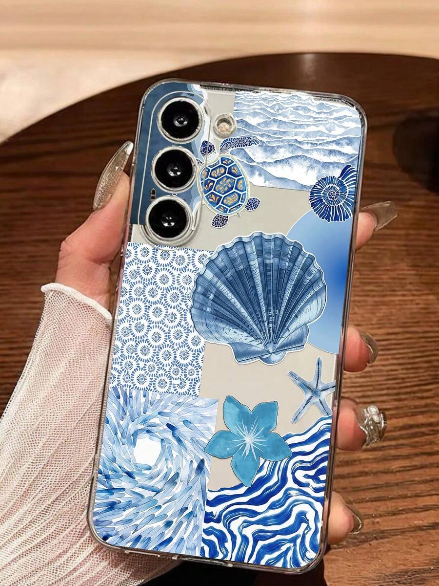 1 chiếc ốp lưng điện thoại mềm hình rùa biển xanh, vỏ sò, san hô, tương thích với iPhone 17/17 Air/17 Pro/17 Pro Max, Honor, Galaxy A04e/12/A13/A14/A34/A50/A52/A53/A54/S21/S22/S23/S24/S25/S25Ultra, 6A/7A/8A, 12T/13T, phiên bản quốc tế, không phải phiên bản nội địa. - Trong sáng - Xem 1