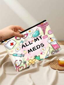 ALL MY MEDS 医疗元素化妆包 - 创意女性礼物，旅行收纳包 - 彩色 - 查看 6