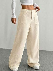 ADD MODA REF AS2016 ELEGANT AND VERSATILE ROPE FUR PANTACOURT PANTS - Màu be - Xem 3