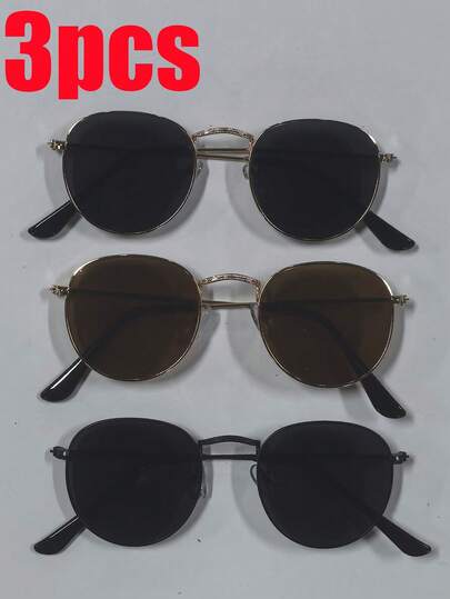 3 副轻便复古风格的儿童眼镜，适合拍照（附赠纸质眼镜盒）。